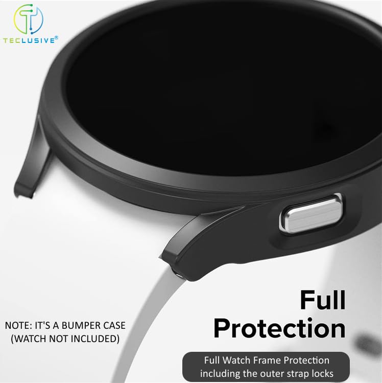 T Teclusive Slim Curved Bumper Case Cover Compatible for Galaxy Watch 6 44mm | Protective Hard Shell Bumper Side Edge Protection Case for Watch 6 44mm (Silver, 44mm) - Image 4