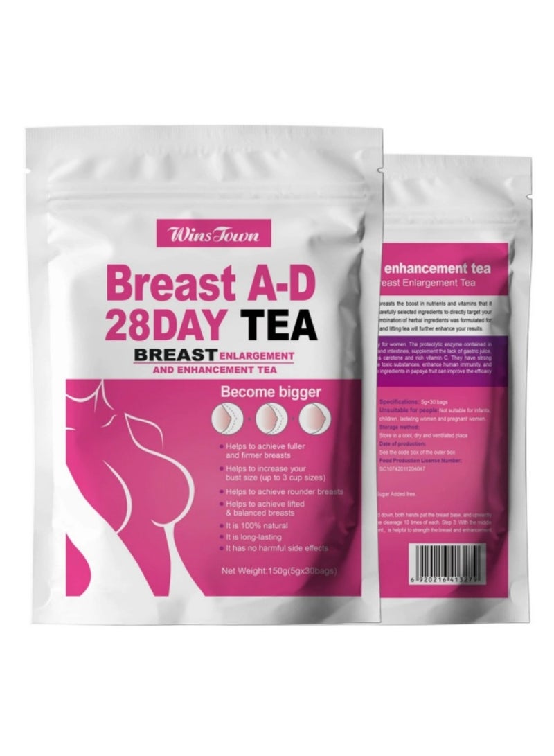 Wins Town 28 Days Tea Nature Herbal Breast Enlargement and Enhancement Tea 30 Tea bags - Image 4
