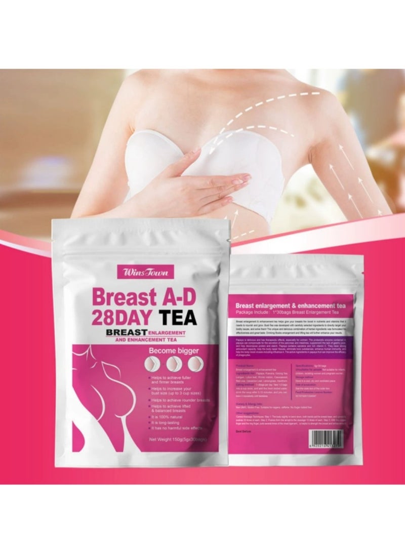 Wins Town 28 Days Tea Nature Herbal Breast Enlargement and Enhancement Tea 30 Tea bags - Image 3