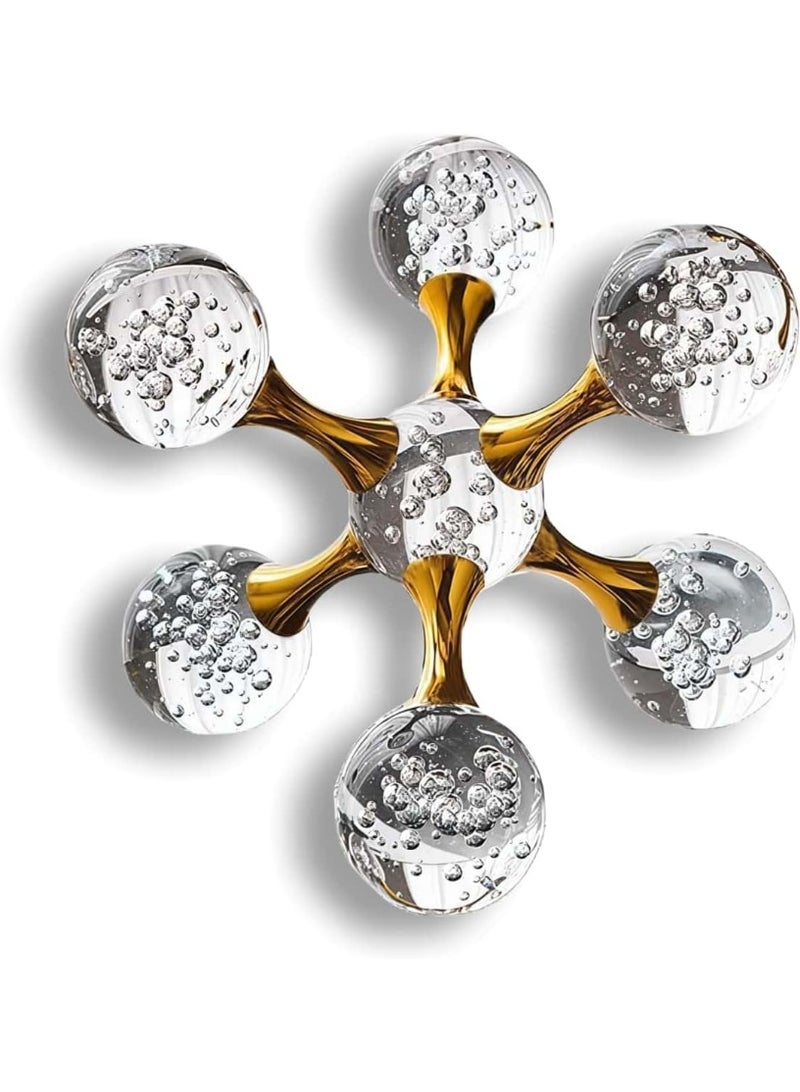 Molecular Structure Crystal Ball, Gold Home Decor Living Room, Office, Bookshelves, Bedroom Decor, Coffee Table, Modern Western House Decor Aesthetic, Great Gift Idea - Image 1