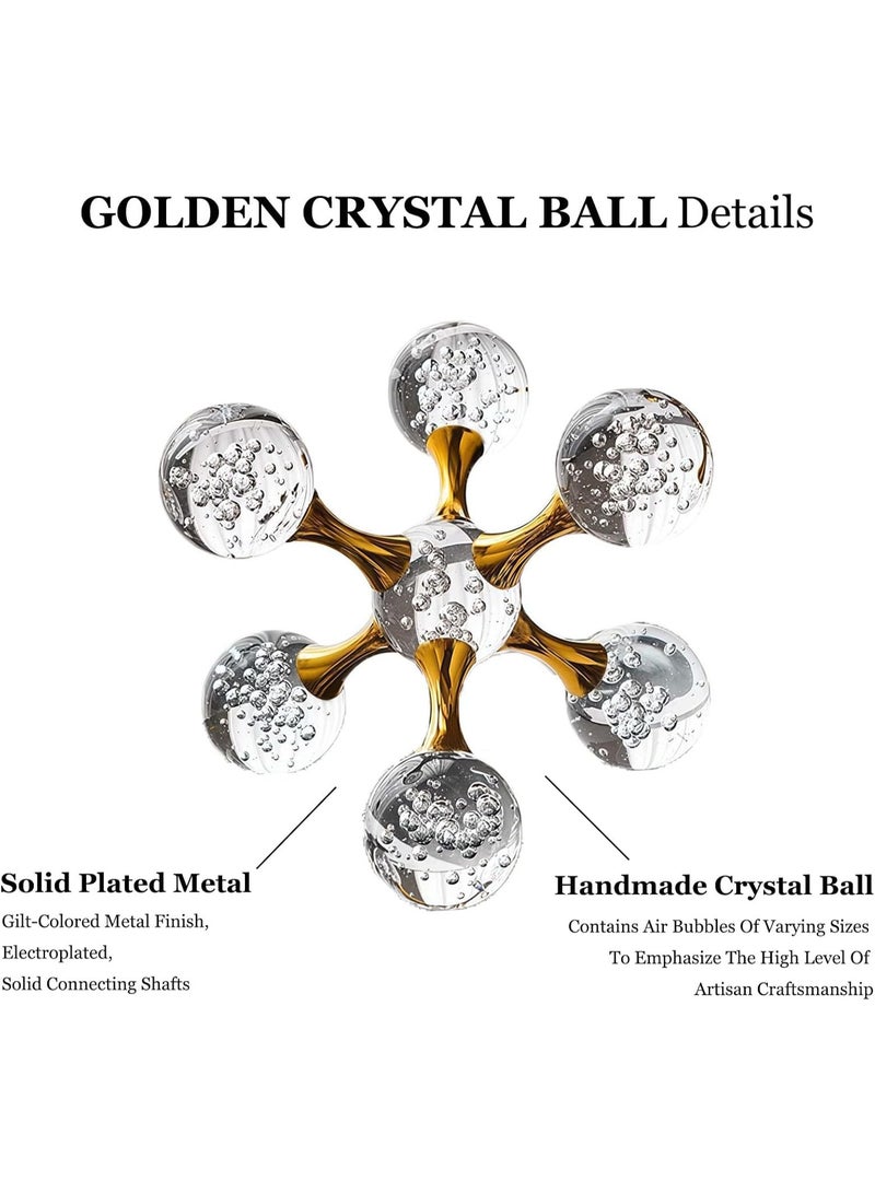 Molecular Structure Crystal Ball, Gold Home Decor Living Room, Office, Bookshelves, Bedroom Decor, Coffee Table, Modern Western House Decor Aesthetic, Great Gift Idea - Image 3