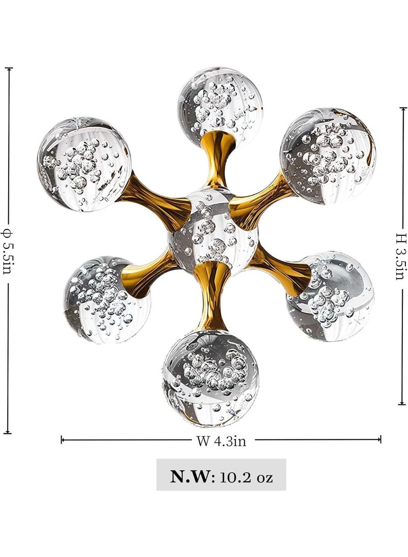 Molecular Structure Crystal Ball, Gold Home Decor Living Room, Office, Bookshelves, Bedroom Decor, Coffee Table, Modern Western House Decor Aesthetic, Great Gift Idea - Image 4