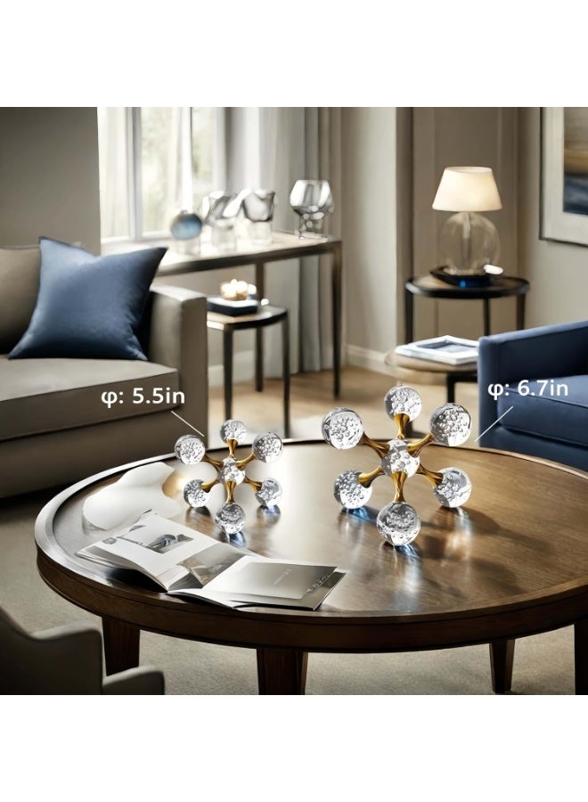 Molecular Structure Crystal Ball, Gold Home Decor Living Room, Office, Bookshelves, Bedroom Decor, Coffee Table, Modern Western House Decor Aesthetic, Great Gift Idea - Image 5