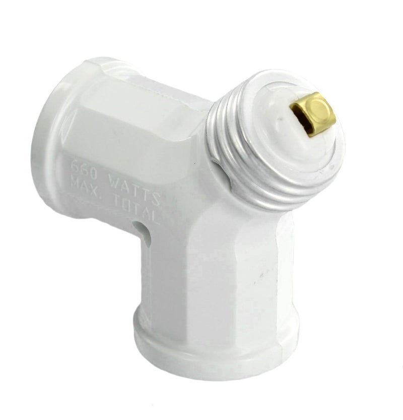 Leviton 15Amp 660Watt Twin LightSocket Adapter 128W White