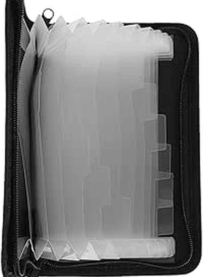 Mini Accordion File Organizer Expanding Document Folder with Zipper Closure Portable Travel Storage for Papers Receipts Cards - Image 1