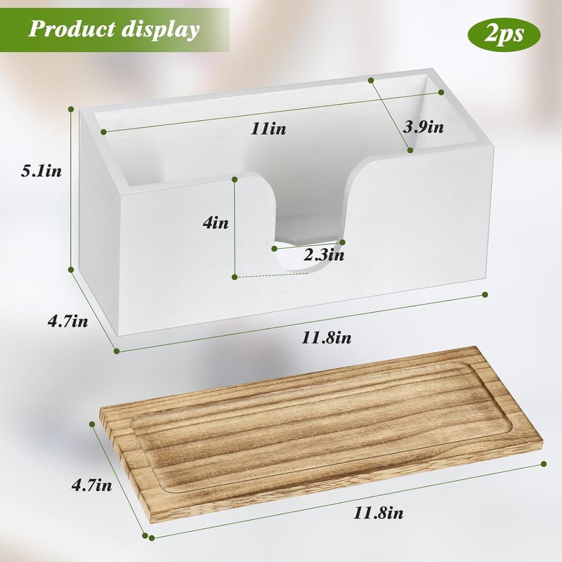ugiftt 2 Pack Solid Wood Paper Towel Dispenser Wall Mounted Folded Paper Towel Holder with Lid Commercial CFold ZFold Trifold Hand Paper Towel Holder Dispenser for Bathroom Kitchen Office  - Image 3