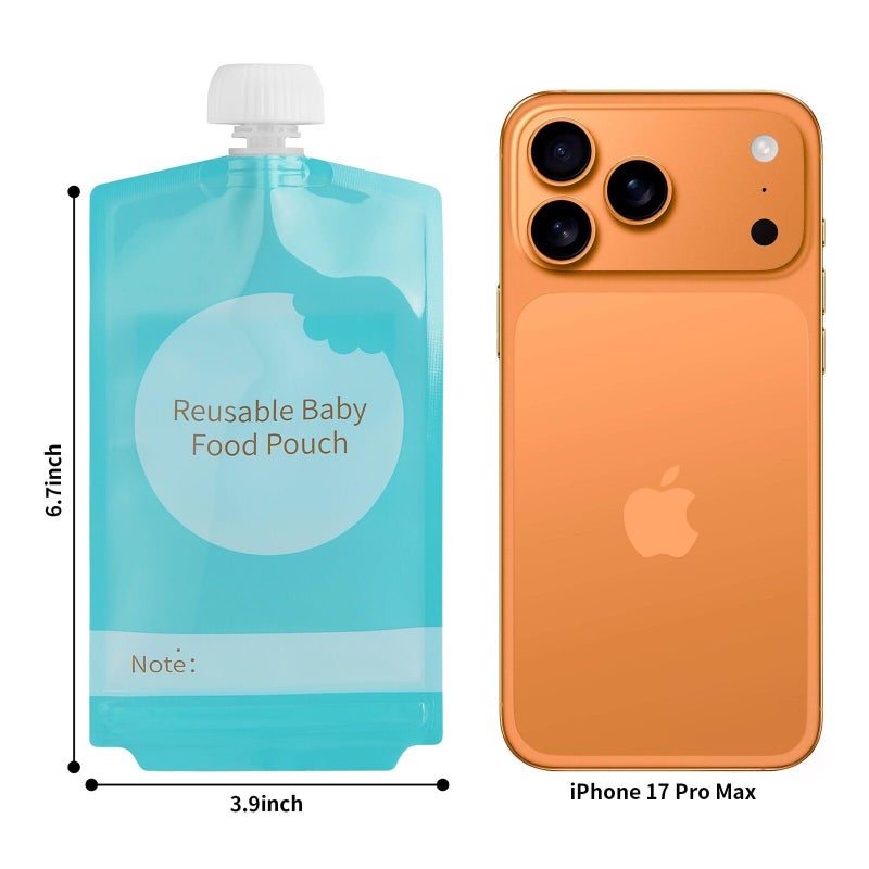 Kirecoo Reusable Baby Food Pouches - 12PCS 7oz Refillable Baby Food Storage Pouches, Squeeze Homemade Organic Applesauce Yogurt Smoothie Puree Storage for Kids Toddlers, Washable Freezer Safe - Image 2