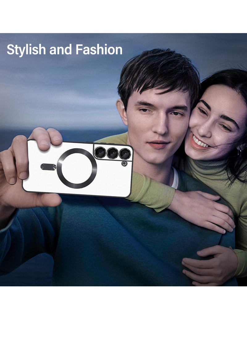 Magnetic Case for Samsung Galaxy S22 Case [Compatible with MagSafe] [Shockproof Military Grade], Transparent Back Slim Bumper Cover Phone Case Samsung S22(black) - Image 2