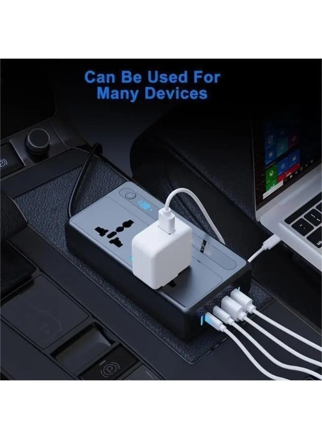 جرين ليون محول طاقة للسيارة بقوة 200 واط مع منافذ شحن سريع PD USB وPD Type-C وشاحن تخييم للسيارة عالي الطاقة - Image 3