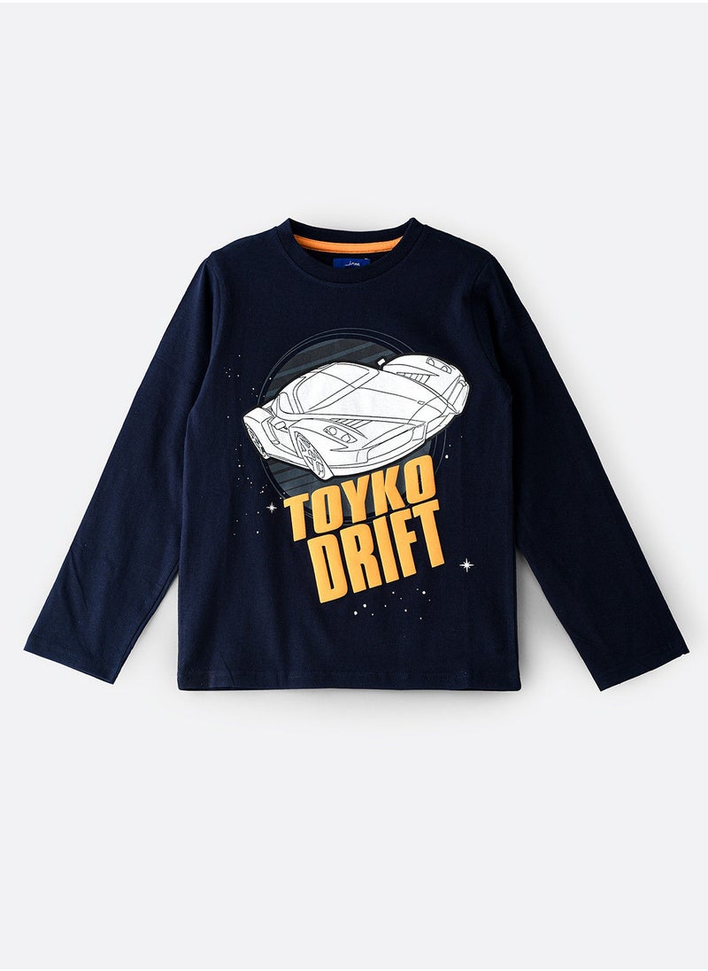 JAM Knit full slv t-shirt with print at front  - Image 1
