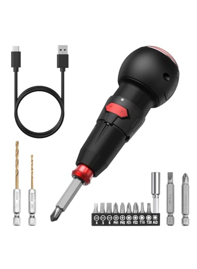 Electric Screwdriver Set, Mini Electric Screwdriver, Rechargeable Cordless Screwdriver Set with with 13 PCS Bits, Type-C Charging Port, for Phones, Toys, PC, Automatic Manual Use for Home Repairs - Image 1