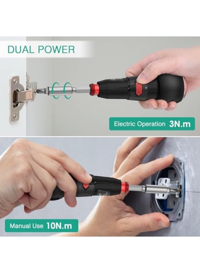 Electric Screwdriver Set, Mini Electric Screwdriver, Rechargeable Cordless Screwdriver Set with with 13 PCS Bits, Type-C Charging Port, for Phones, Toys, PC, Automatic Manual Use for Home Repairs - Image 5