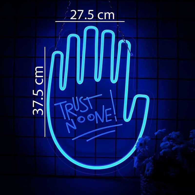Horoof Home Gravity Falls Hand Neon LED Wall Light - Trust No One Design, 37.5 x 27.5 cm Acrylic Lamp - Image 2