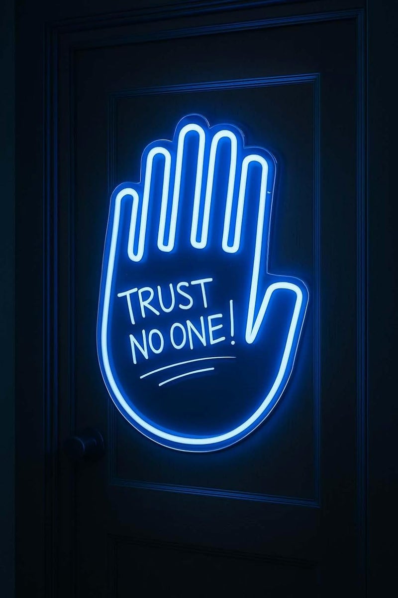 Horoof Home Gravity Falls Hand Neon LED Wall Light - Trust No One Design, 37.5 x 27.5 cm Acrylic Lamp - Image 3