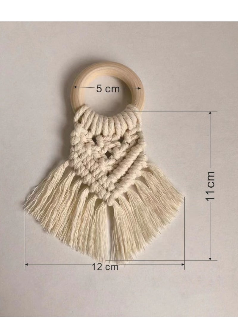 Napkin Rings Set of 2 - Handmade Bohemian Lace Woven Cotton Napkin Ring Holders for Wedding Party and Holiday Bridal Shower Banquet, Farmhouse Table Decor  - Image 2