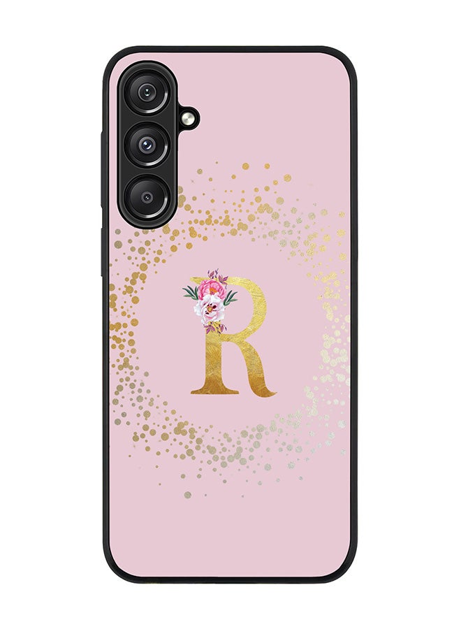 Stylizedd For Samsung Galaxy A16 / A16 5G Case,Slim fit Camera Protection, Shockproof Thin Phone cover - Custom Monogram Floral - R (Pink ) - Image 1