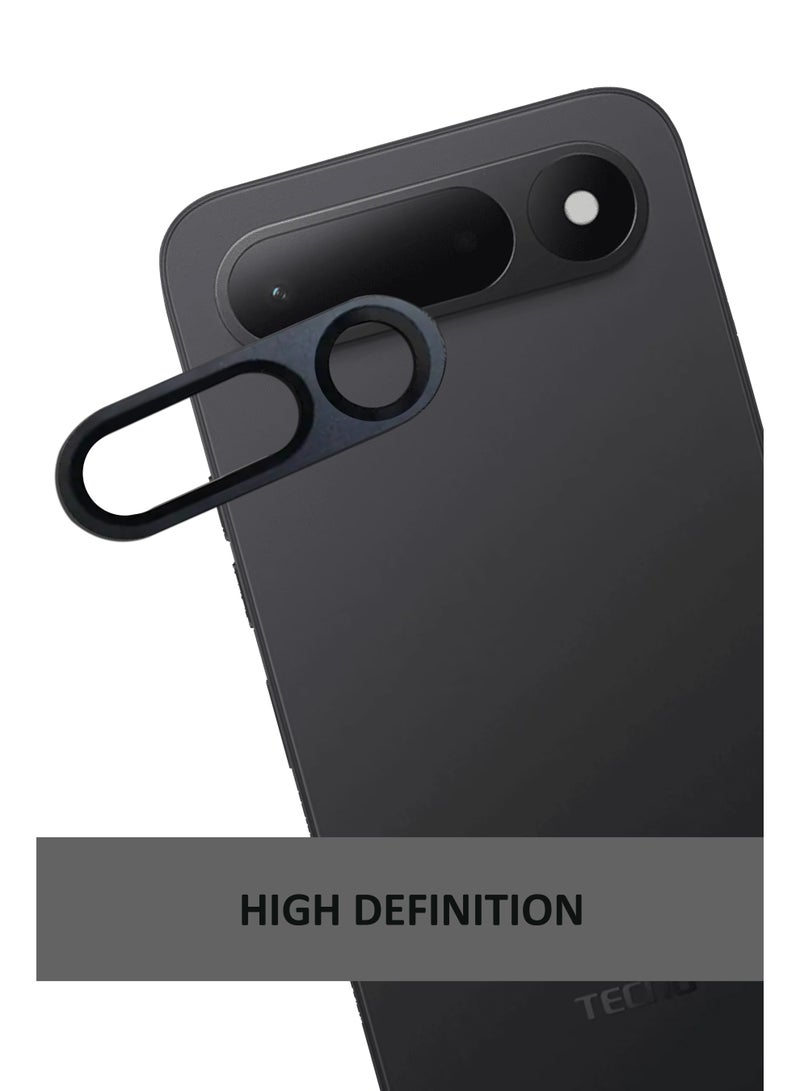 لـ Tecno Spark 50 5G - واقي عدسة الكاميرا الزجاجي الأسود - صلابة 9H زجاج شفاف HD واقي زجاج مقسى - درع العدسة / واقي زجاج الكاميرا المقاوم للخدش / مقاوم للخدش / متوافق مع الحافظة - Image 4