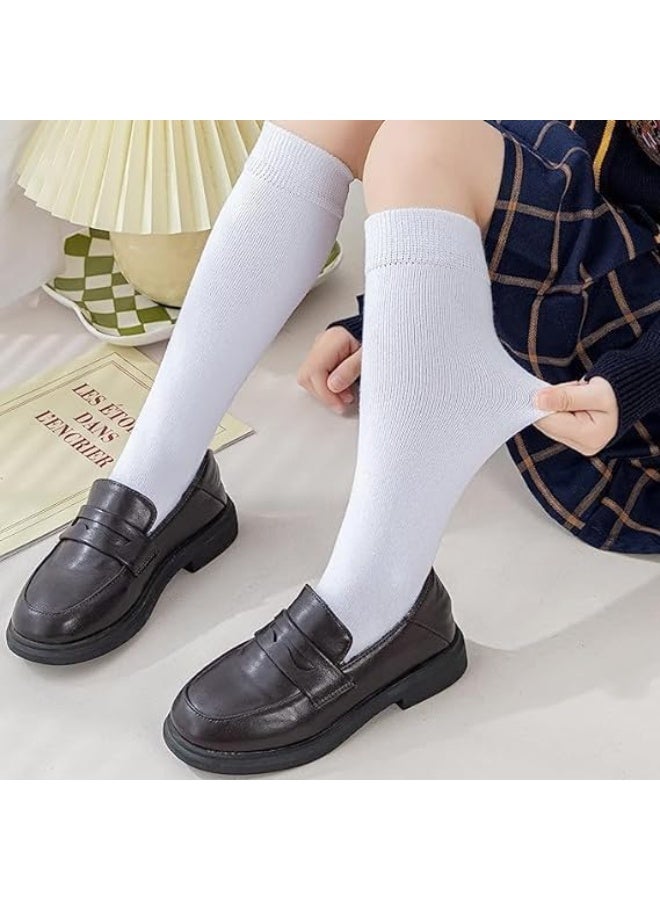 HZYH Girls Knee High Sock for Dress, Fashion Knit Socks, Ribbed School Uniform Socks, 3 Pairs Seamless Tube Sock for 8-10 Years Old - Image 5