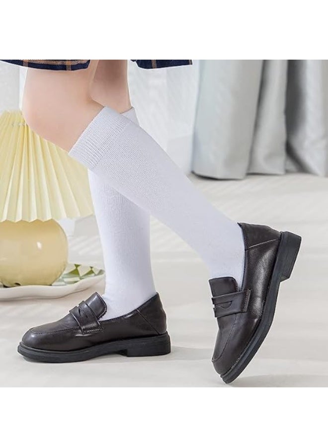 HZYH Girls Knee High Sock for Dress, Fashion Knit Socks, Ribbed School Uniform Socks, 3 Pairs Seamless Tube Sock for 8-10 Years Old - Image 2