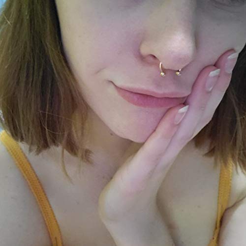 NZDLM Horseshoe Hoop Nose Rings Cartilage Earring Nose Septum Nose Nostril Stainless Steel Bull Nose Ring for Women Men Gold - Image 5