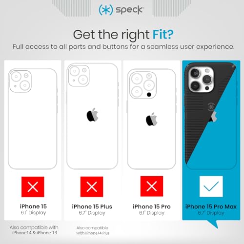 Speck MagSafe Case for iPhone 15 Pro Max - Drop & Camera Protection, Soft-Touch Secure Grip, Wireless Charging Compatible, Fits All 6.7 Inch Models Including iPhone 14 & 13 Pro Max - Grip Black - Image 5