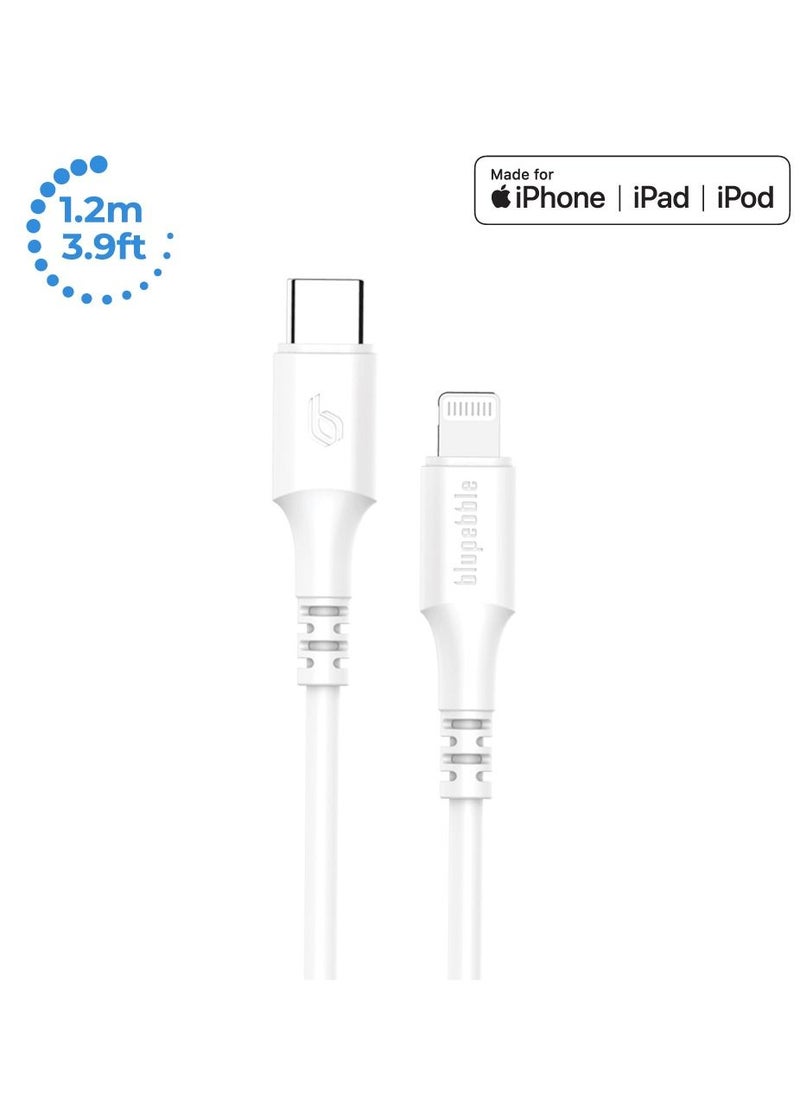 blupebble - PowerFlow MFi USB-C to Lightning Cable 1.2 Meter - Image 1