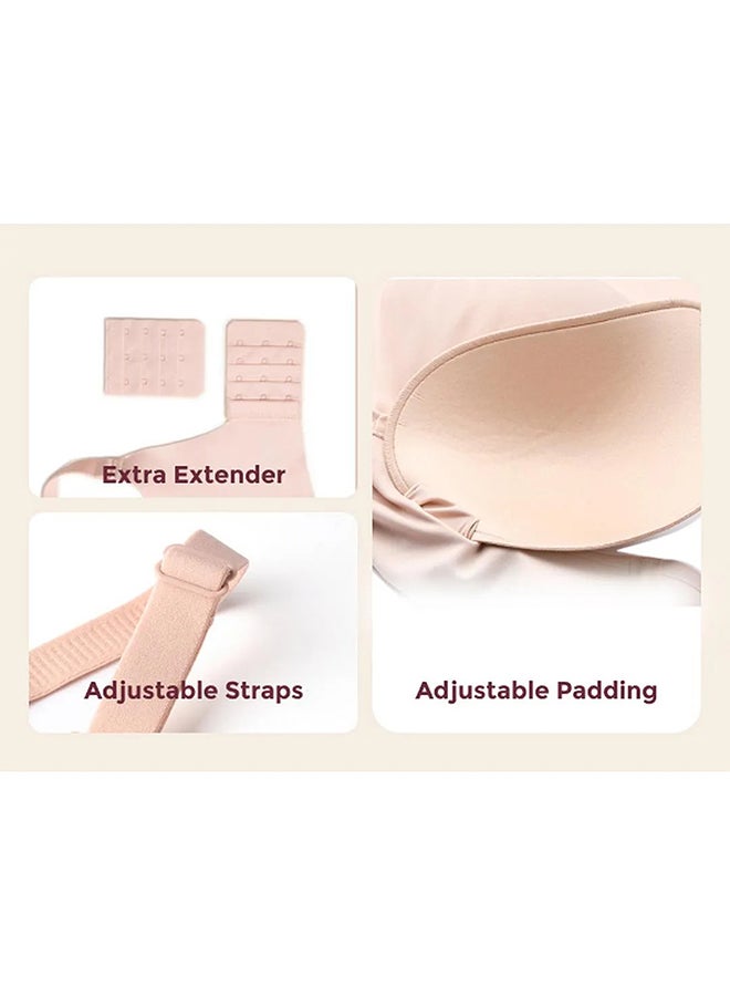 Momcozy سلس - حمالة صدر مريحة للغاية ومتعددة الاستخدامات للحوامل والمرضعات - YN21 - أسود، بيج وكريم M - عبوة من 3 - Image 3