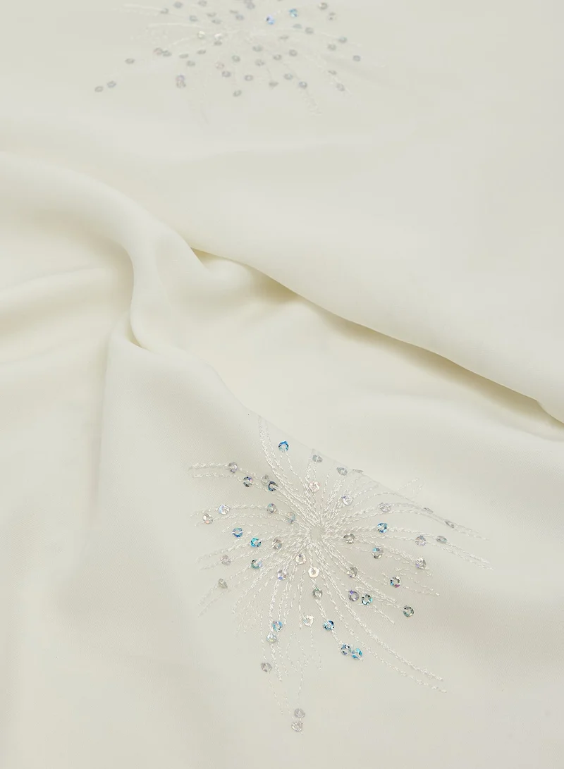 Khizana  Embellished Rhinestone Silver Detail Modest Hijab Headscarf for Women | Best Price UAE