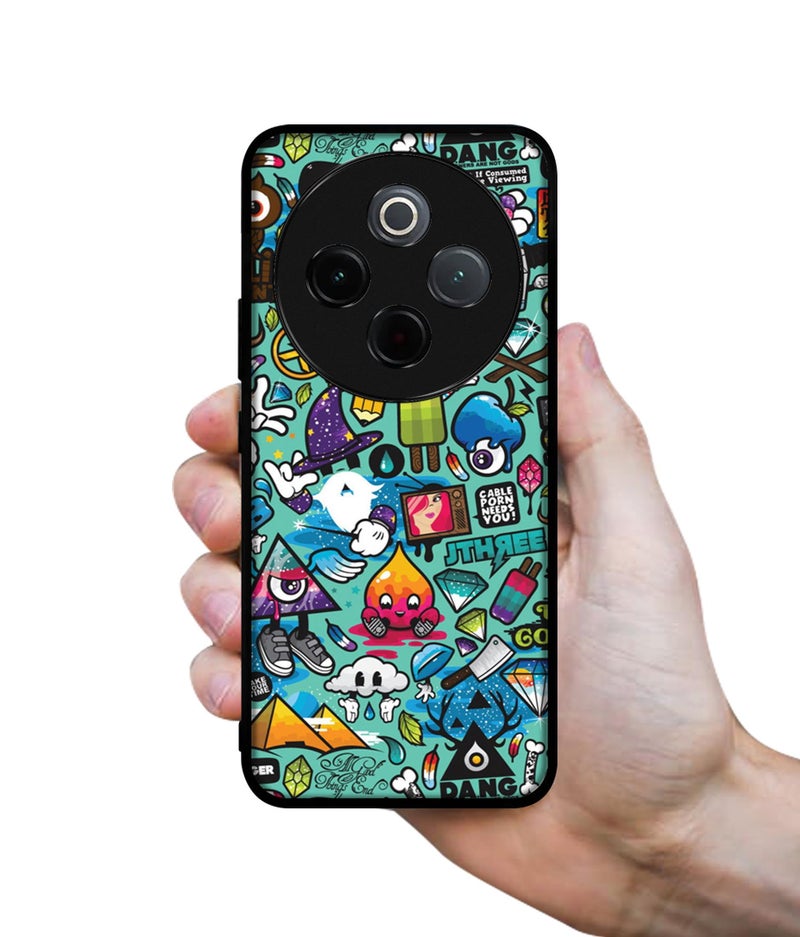 Casotec Crazy Design Premium 2D Printed Metal Back Case Cover for Vivo T4 5G / Y300 Pro 5G / Y300 Pro Plus 5G / iQOO Z10 5G - Image 3