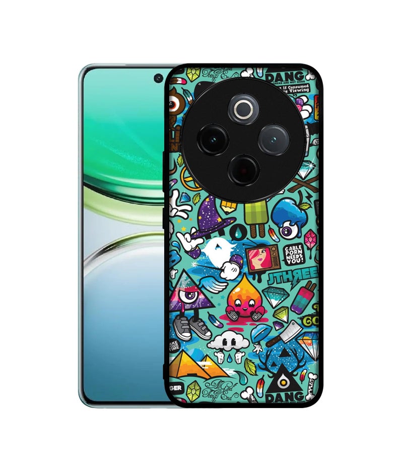 Casotec Crazy Design Premium 2D Printed Metal Back Case Cover for Vivo T4 5G / Y300 Pro 5G / Y300 Pro Plus 5G / iQOO Z10 5G - Image 1