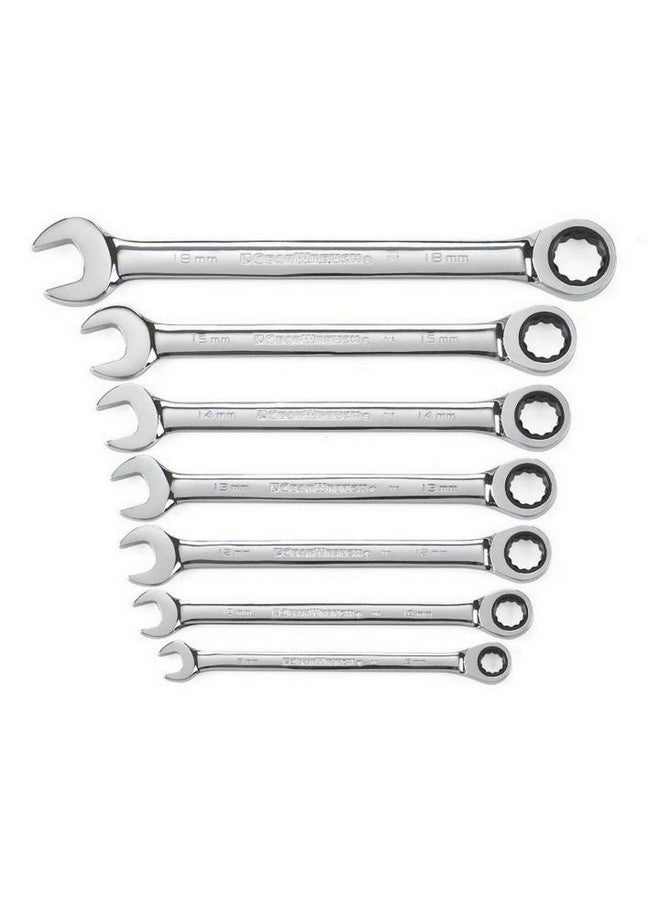 GearWrench 7-Piece 72-Tooth 12-Point Ratcheting Combination Metric Wrench Set Silver 4.6 x 17.5 x 23.5 cm 9417G - Image 1