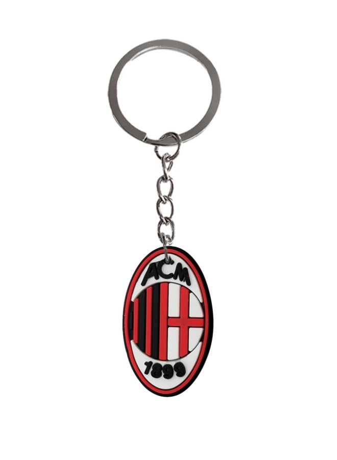Football team logo keychain pendant pvc soft keychain, schoolbag pendant keychain hanging - Image 1