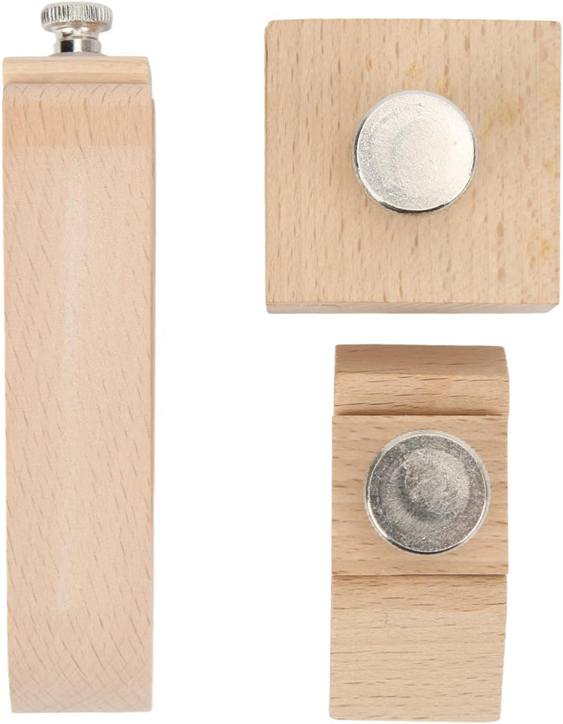 3 Pcs Wooden Sanding Block, Hand Sanding Tool for Leather Craft, Beech Wood Sandpaper Block with Ergonomic Handle, Small Sanding Block for Edge Polishing and Shaping in Most Scenar - Image 5