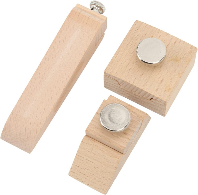 3 Pcs Wooden Sanding Block, Hand Sanding Tool for Leather Craft, Beech Wood Sandpaper Block with Ergonomic Handle, Small Sanding Block for Edge Polishing and Shaping in Most Scenar - Image 3