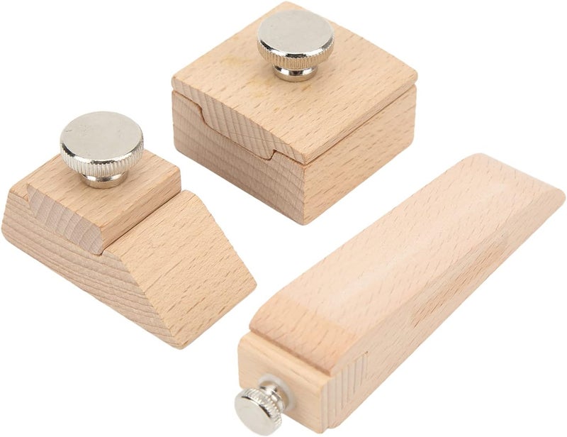 3 Pcs Wooden Sanding Block, Hand Sanding Tool for Leather Craft, Beech Wood Sandpaper Block with Ergonomic Handle, Small Sanding Block for Edge Polishing and Shaping in Most Scenar - Image 1
