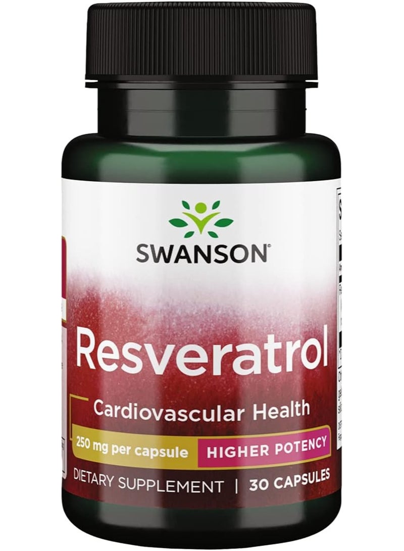 SWANSON Resveratrol Cardiovascular Health 250mg 30 Capsules - Image 1