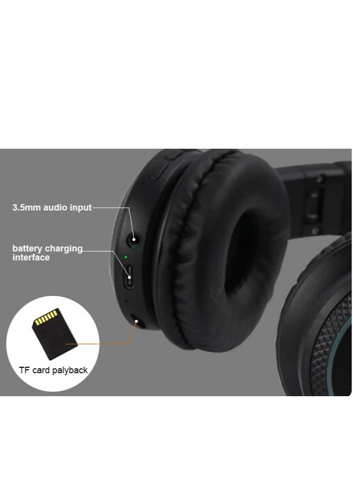 Kisonli - KISONLI A6 Bluetooth Earphones Sport Headsets Foldable Gaming Headphones With Microphone TF Card Outdoor Wireless Headphone Black - Image 1