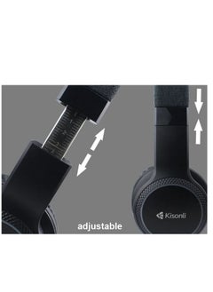 Kisonli KISONLI A6 Bluetooth Earphones Sport Headsets Foldable Gaming Headphones With Microphone TF Card Outdoor Wireless Headphone Black  - Image 4