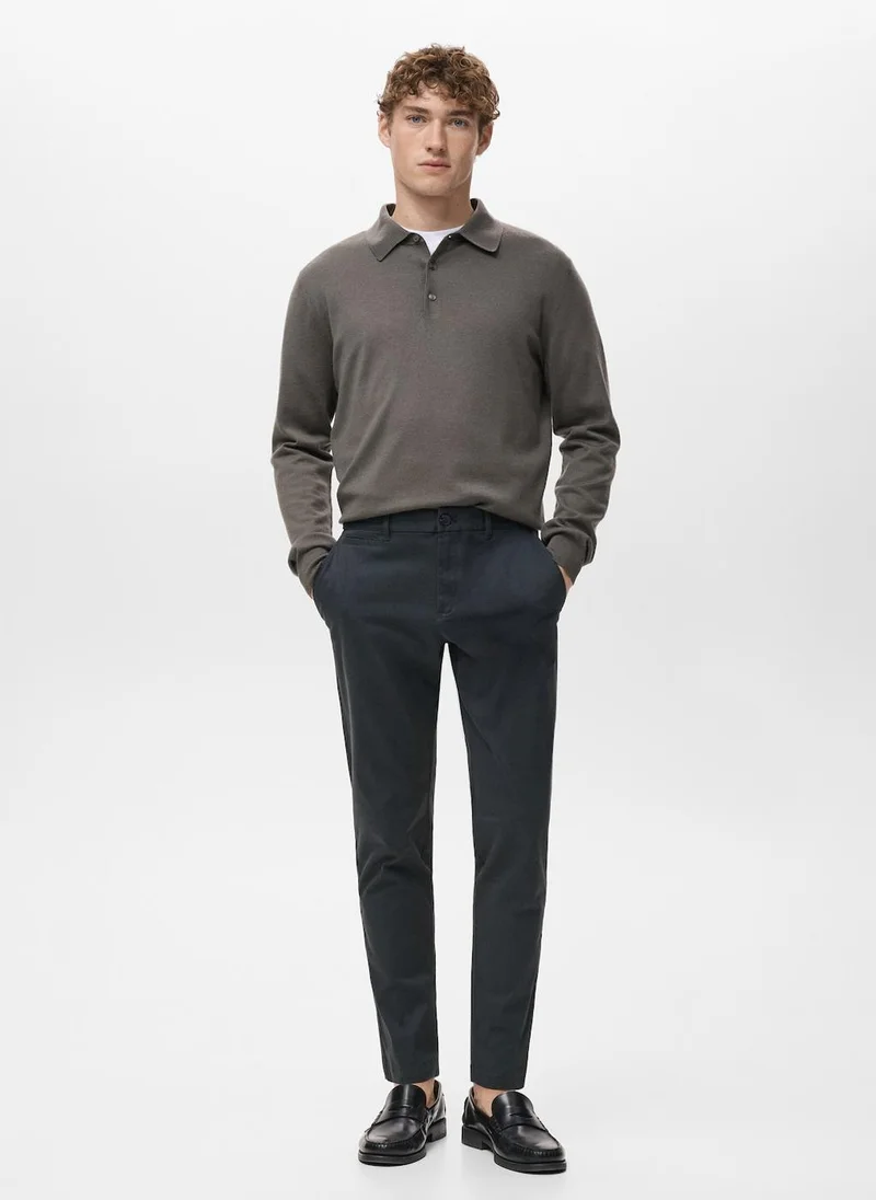 Mango Man Prato cropped tapered chino trousers