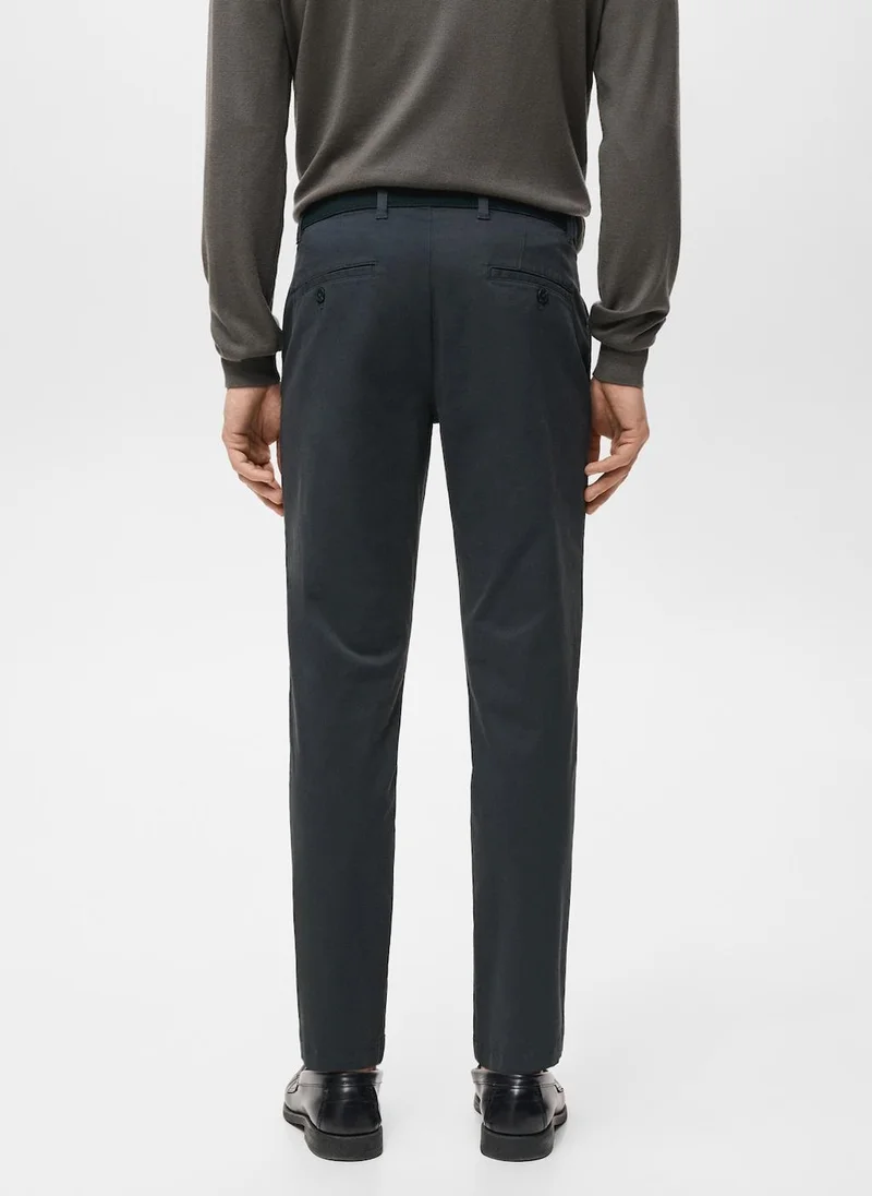 Mango Man Prato cropped tapered chino trousers