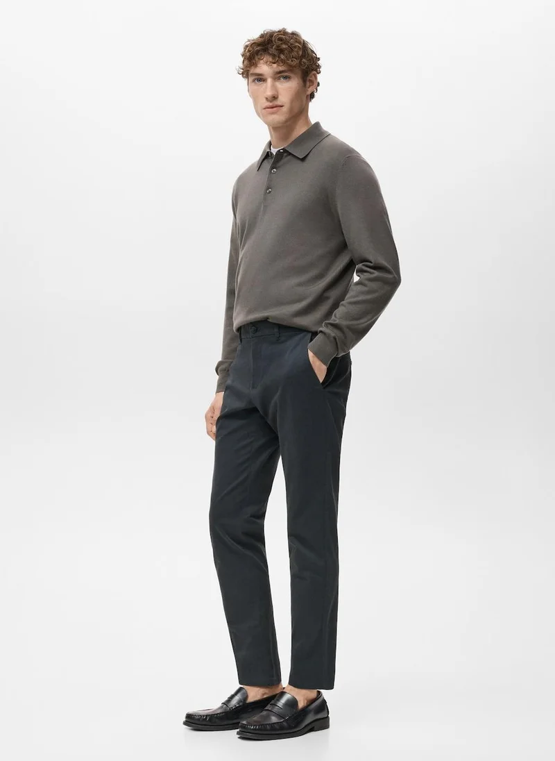 Mango Man Prato cropped tapered chino trousers