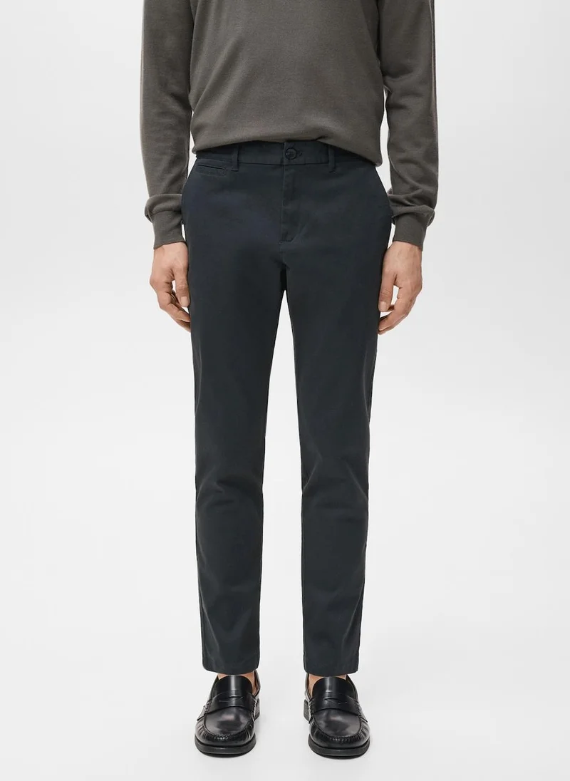 Mango Man Prato cropped tapered chino trousers