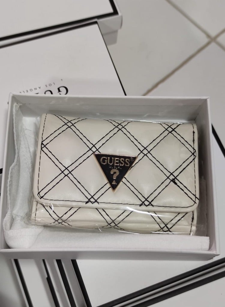 Women Cessily Small Zip Around Wallet Diamond Embossing White  - Image 2