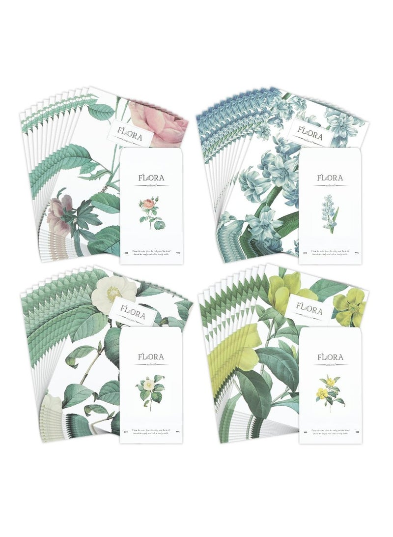 SYOSI 72 Pcs Lined Stationery Paper and Envelopes Set, 4 Style Pretty Floral Stationary Set 48 Sheets + 24 Envelopes for Girls Women Writing Letters Camp Office School Letter Stationary - Image 1