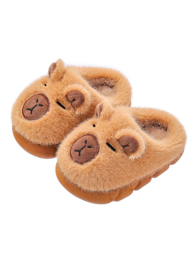 Capybara Children's Cotton Slippers Winter Boys Warm Plush Fleece Home Indoor Girls Baby Enclosed Heel Cotton Shoes - Image 5