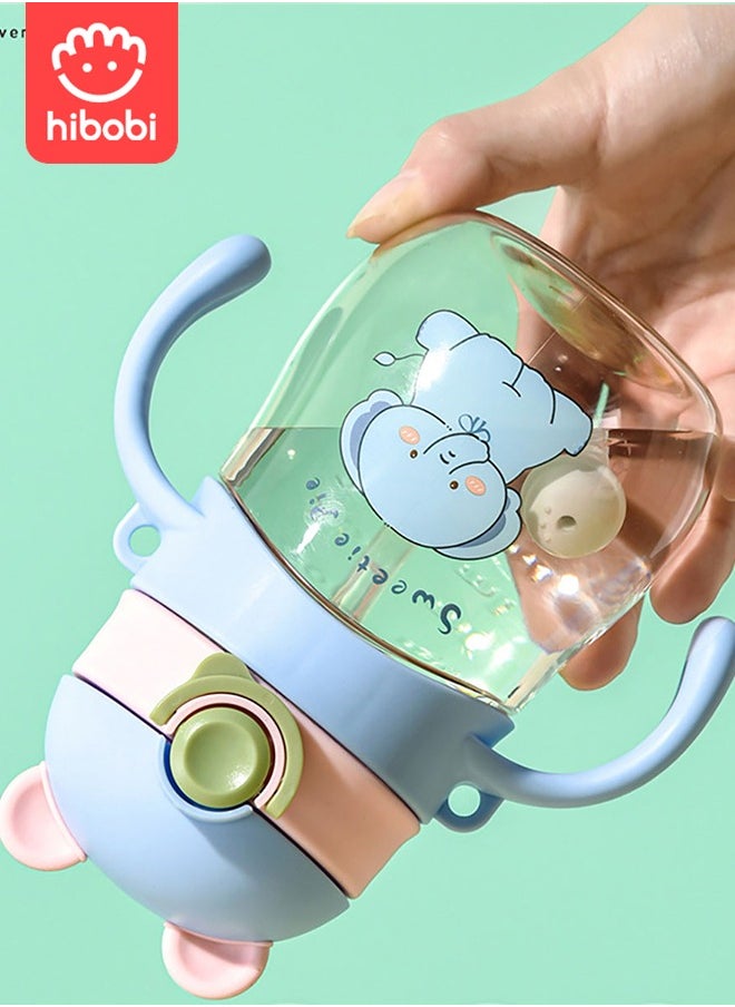 hibobi PPSU Baby Sippy Cup للأولاد والبنات أكواب القش للأطفال الصغار زجاجة مياه مضادة للانسكاب للمدرسة في الهواء الطلق أو في الأماكن المغلقة خالية من مادة BPA وسهلة الحمل  - Image 3