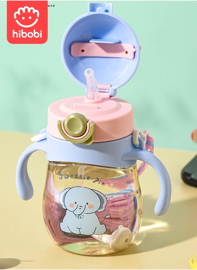 hibobi PPSU Baby Sippy Cup للأولاد والبنات أكواب القش للأطفال الصغار زجاجة مياه مضادة للانسكاب للمدرسة في الهواء الطلق أو في الأماكن المغلقة خالية من مادة BPA وسهلة الحمل  - Image 1