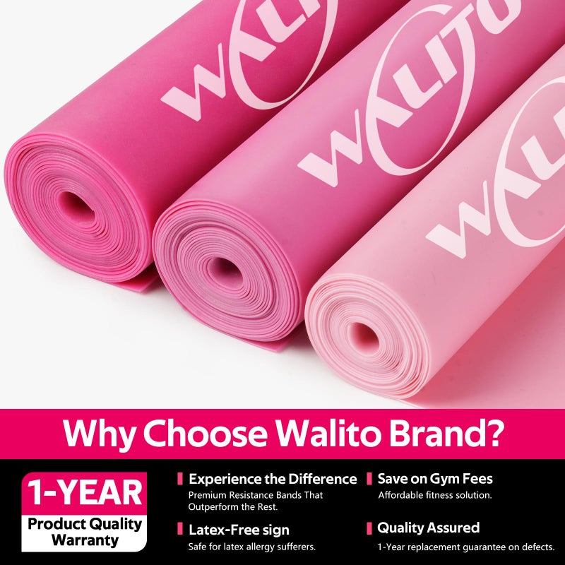 WALITO Resistance Bands for Working Out, Exercise Bands for Women and Men, Workout Bands for Yoga, Physical Therapy, Stretch, Recovery, Pilates, Rehab, Strength Training and Home Gym - Image 2