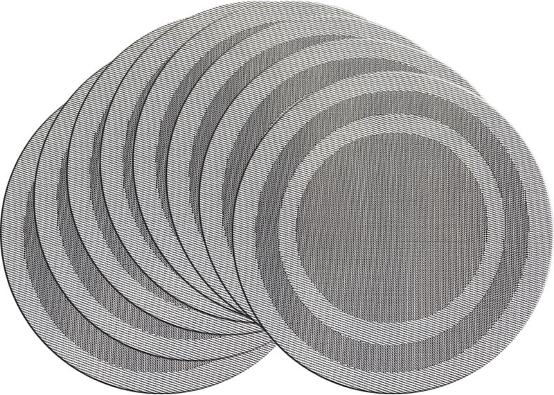 pigchcy Round Placemat Set of 8 Heat Resistant Vinyl Cross-Weave Placemats for Round Dinner Table Washable Kitchen Table Mats (8pcs, Deep Silver) - Image 1
