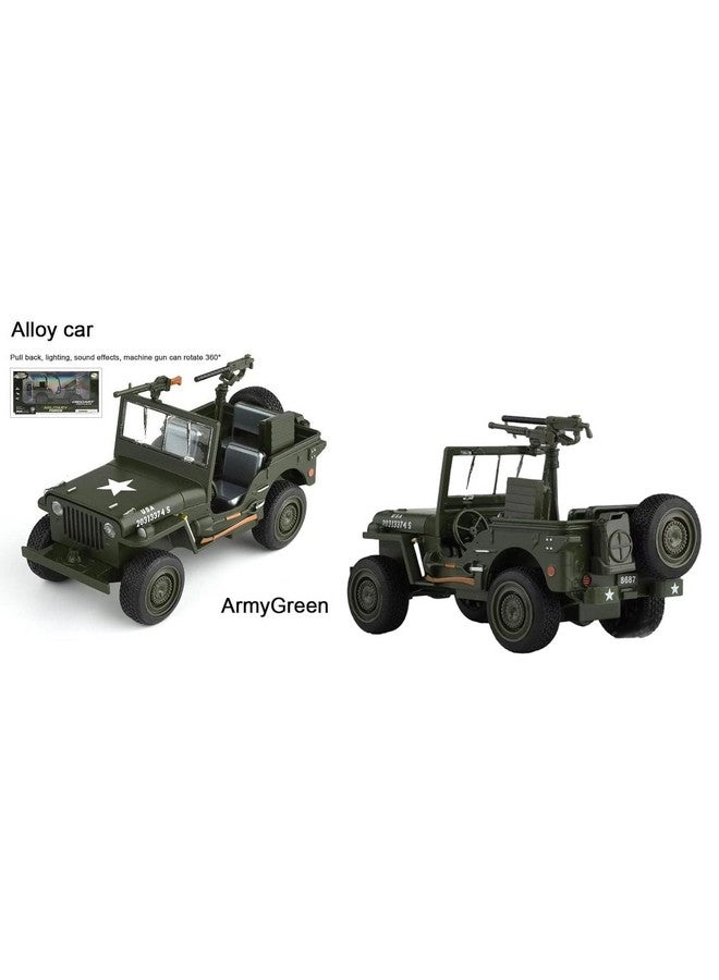 Magicwand Magicwand 1:32 Scale Die-Cast Metal 1942 Willys Jeeep with Openable Bonnet,Music,Lights & Pull Back Action【3 Yrs & Up】【Pack of 1】【Multi-Colored】  - Image 3